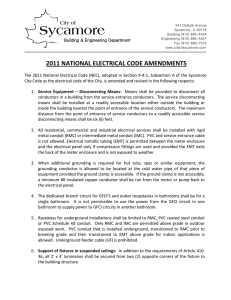 2011 national electrical code amendments