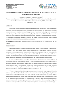 improvement of power quality by using shunt active power filter at