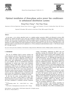 Optimal installation of three-phase active power line conditioners in