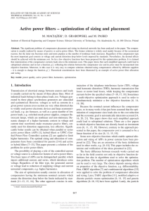 Active power filters – optimization of sizing and placement