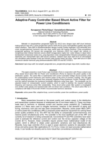 Adaptive-Fuzzy Controller Based Shunt Active Filter for Power Line