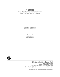 F Series Manual - Electro Industries