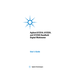 Agilent U1231A, U1232A, and U1233A Handheld Digital Multimeter