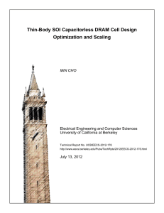 Thin-Body SOI Capacitorless DRAM Cell Design Optimization and
