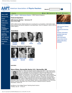 2006 Summer Meeting - Featured Speakers - Lisa Randall