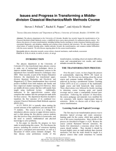 division Classical Mechanics/Math Methods Course