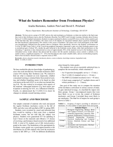 What do Seniors Remember from Freshman Physics? - RELATE
