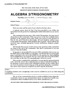 algebra 2/trigonometry