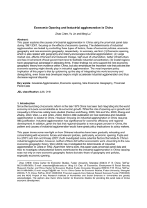 Economic opening and industrial agglomeration in China