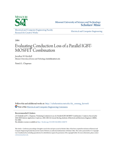 Evaluating Conduction Loss of a Parallel IGBT