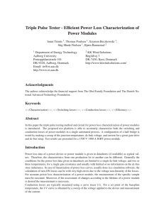 Triple Pulse Tester - Efficient Power Loss Characterization of