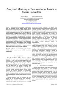 Analytical Modeling of Semiconductor Losses in Matrix Converters