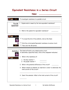 Equivalent Resistance in a Series Circuit
