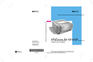 HP LASERJET 6P/6MP PRINTER USER`S MANUAL - C3982