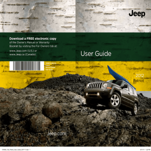 2012 Jeep Patriot User`s Guide