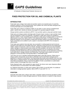 Fixed Protection For Oil And Chemical Plants