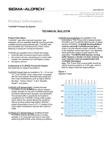 TruPAGE Precast Gel System - Technical Bulletin - Sigma