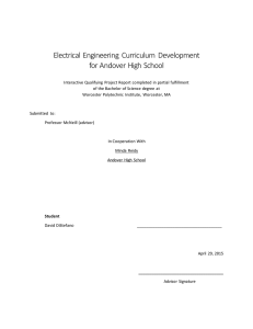 Electrical Engineering Curriculum Development for Andover High