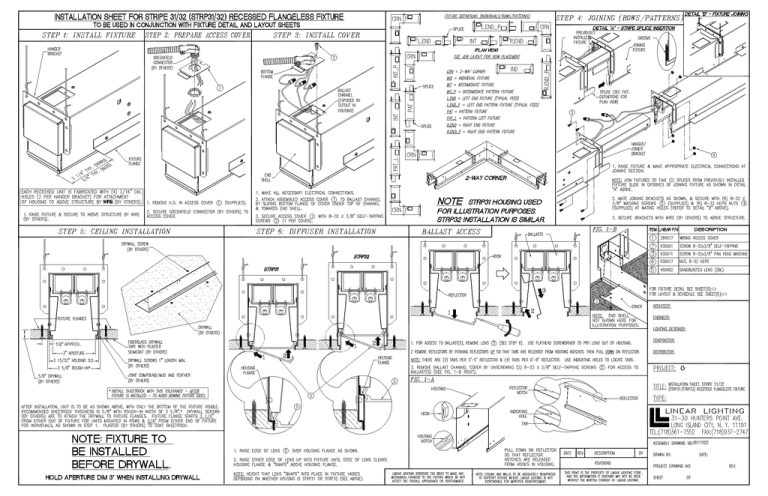 note: fixture to be installed before drywall.