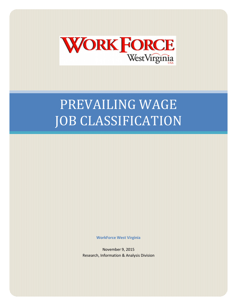 Prevailing Wage Job Classification