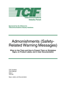 Admonishments (Safety- Related Warning Messages)