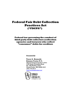 Federal Fair Debt Collection Practices Act (FDCPA)