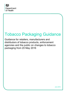 Tobacco Packaging Guidance