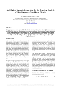 An Efficient Numerical Algorithm for the Transient Analysis