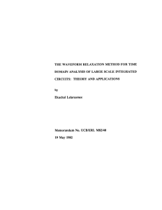 THE WAVEFORM RELAXATION METHOD FOR TJME DOMAIN