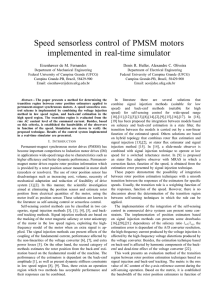 Speed sensorless control of PMSM motors implemented in real