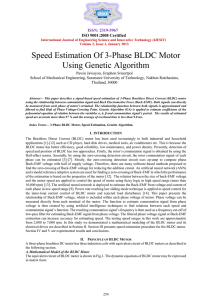 Speed Estimation Of 3-Phase BLDC Motor Using Genetic