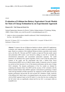 Evaluation of Lithium-Ion Battery Equivalent Circuit Models for State