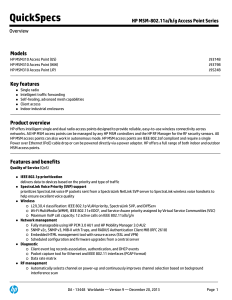 HP MSM-802.11a/b/g Access Point Series