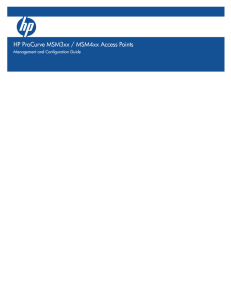 HP ProCurve MSM3xx / MSM4xx Access Points Management and