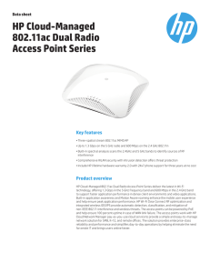 HP Cloud-Managed 802.11ac Dual Radio Access Point