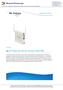 NEW HP ProCurve M110 Access Point WW