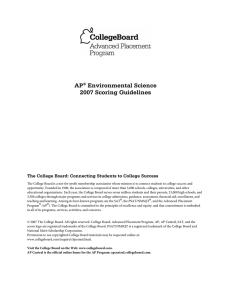 AP® Environmental Science 2007 Scoring Guidelines