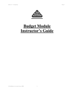 Budget Module teacher guide