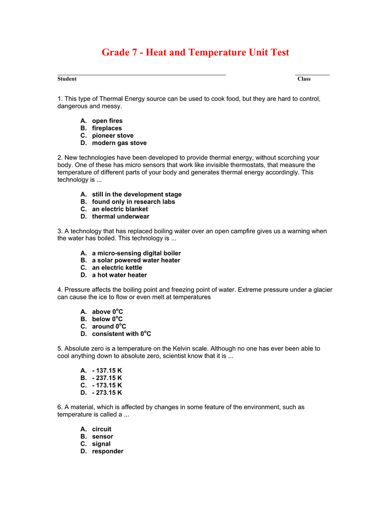 case study based questions on heat class 7