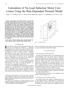 Calculation Of No-load Induction Motor Core Losses Using The Rate