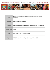 Title Novel design of double-stator single-rotor magnetic