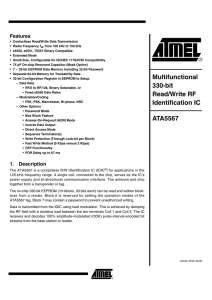 Multifunctional 330-bit Read/Write RF Identification IC ATA5567