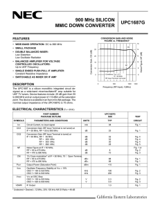 UPC1687G 900 MHz SILICON MMIC DOWN CONVERTER