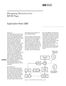 Designing Detectors for RF/ID Tags Application Note 1089