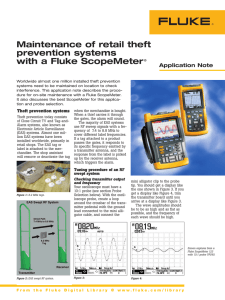 Maintenance of retail theft prevention systems with a Fluke