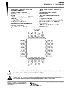 "Single-Chip RF Transceiver"