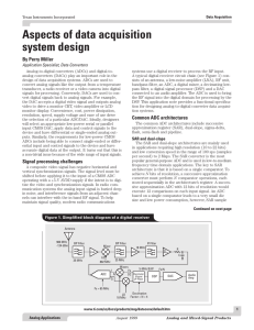 Aspects of data acquisition system design