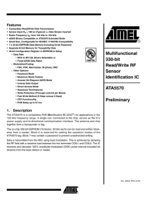 Multifunctional 330-bit Read/Write RF Sensor Identification IC