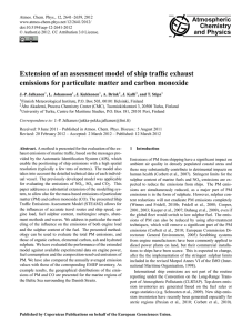 Extension of an assessment model of ship traffic exhaust emissions