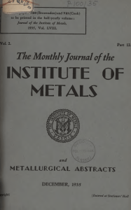 institute of metals - Silesian University of Technology Digital Library